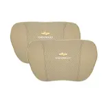 Suitable For Chevrolet Car Nappa Memory Foam Seat Headrest Lumbar Pillow Off-White