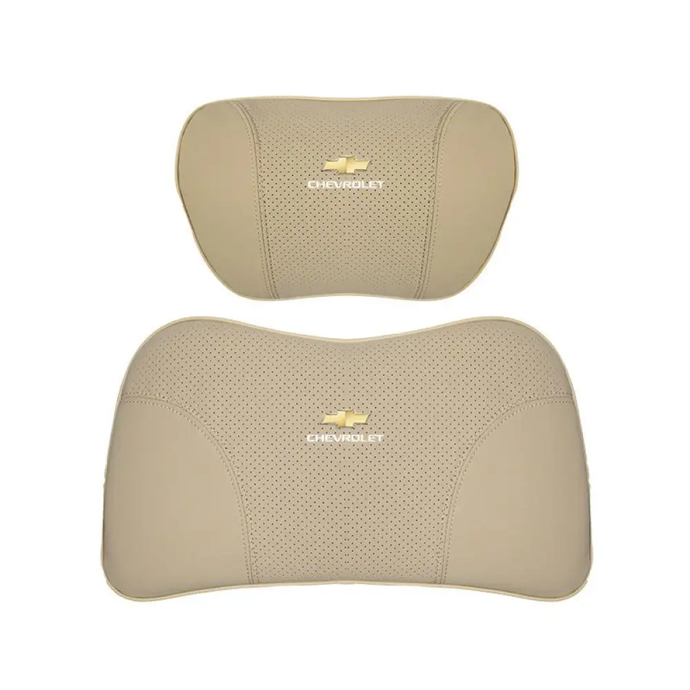 Suitable For Chevrolet Car Nappa Memory Foam Seat Headrest Lumbar Pillow Off-White