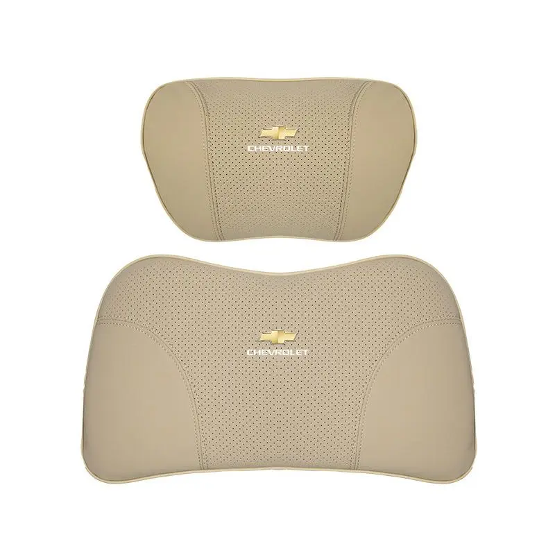Suitable For Chevrolet Car Nappa Memory Foam Seat Headrest Lumbar Pillow Off-White