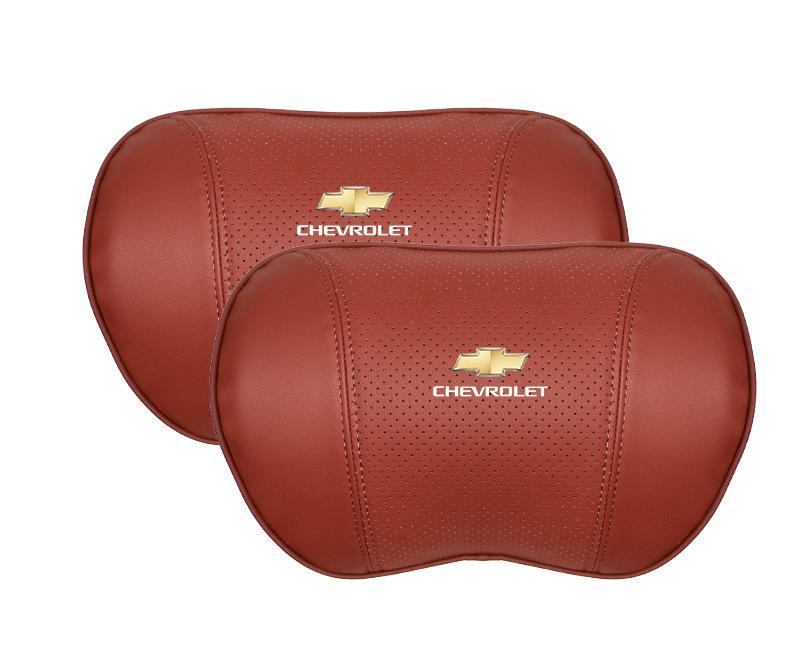 Suitable For Chevrolet Car Nappa Memory Foam Seat Headrest Lumbar Pillow Red