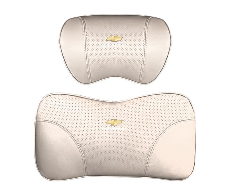 Suitable For Chevrolet Car Nappa Memory Foam Seat Headrest Lumbar Pillow White