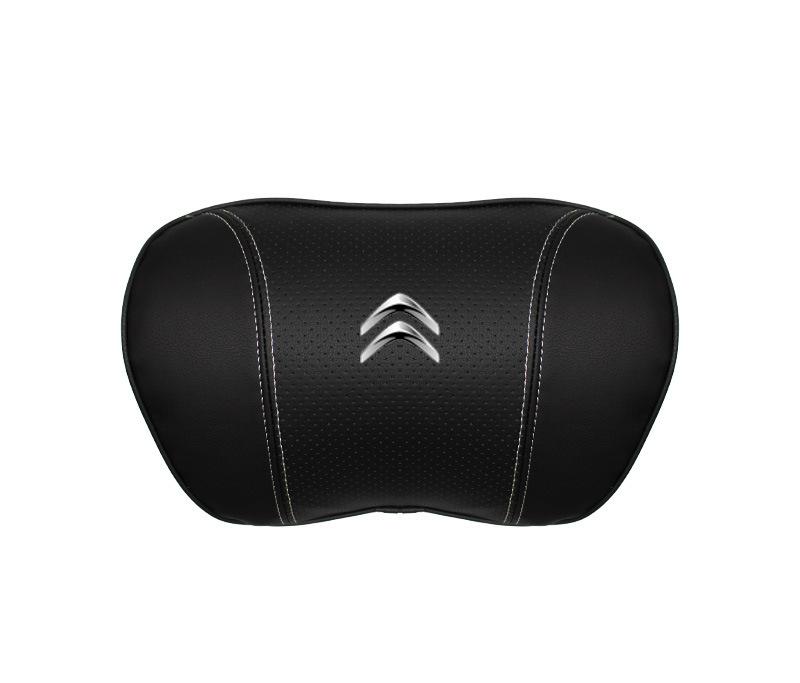 Suitable For Citroen Car Nappa Memory Foam Seat Headrest Lumbar Pillow Black