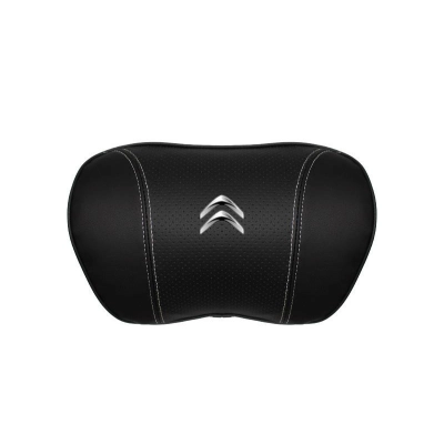 Suitable For Citroen Car Nappa Memory Foam Seat Headrest Lumbar Pillow Black 02