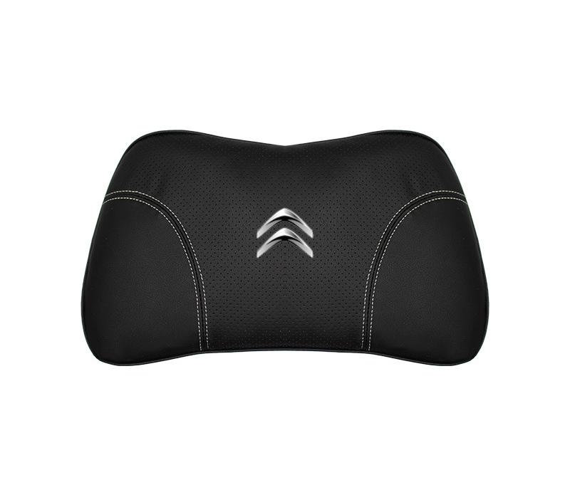 Suitable For Citroen Car Nappa Memory Foam Seat Headrest Lumbar Pillow Black