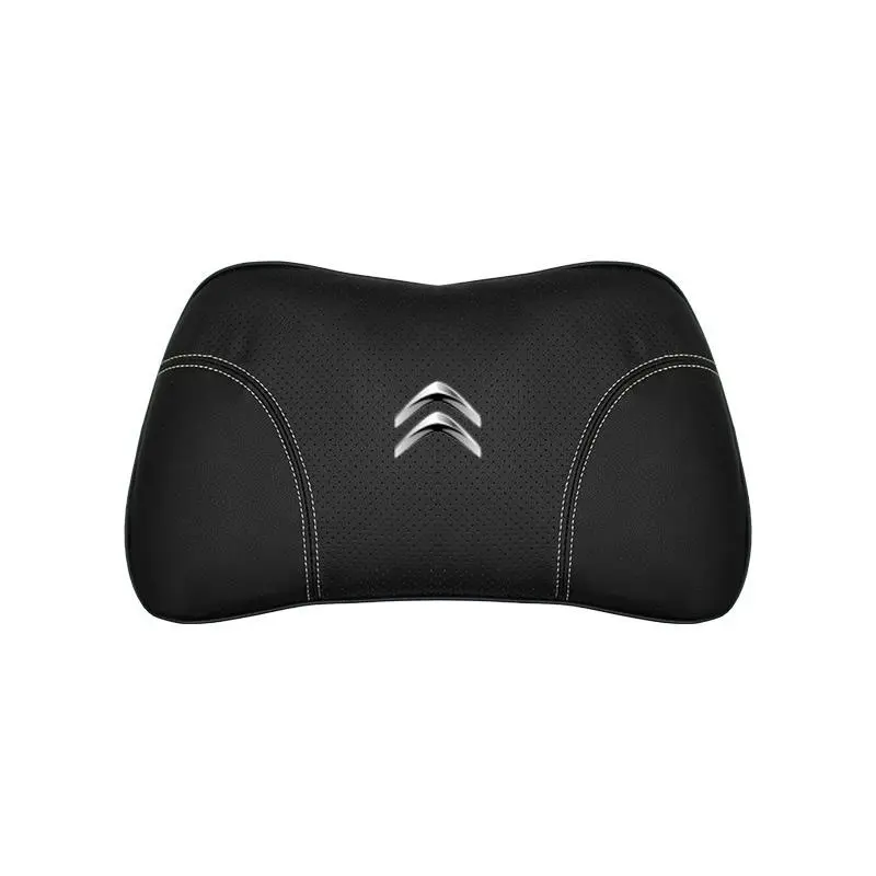 Suitable For Citroen Car Nappa Memory Foam Seat Headrest Lumbar Pillow Black