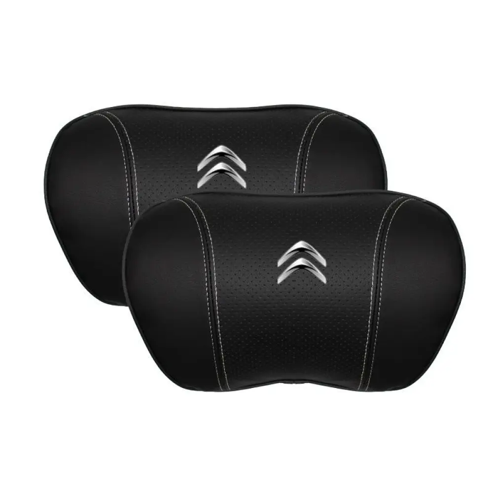 Suitable For Citroen Car Nappa Memory Foam Seat Headrest Lumbar Pillow Black