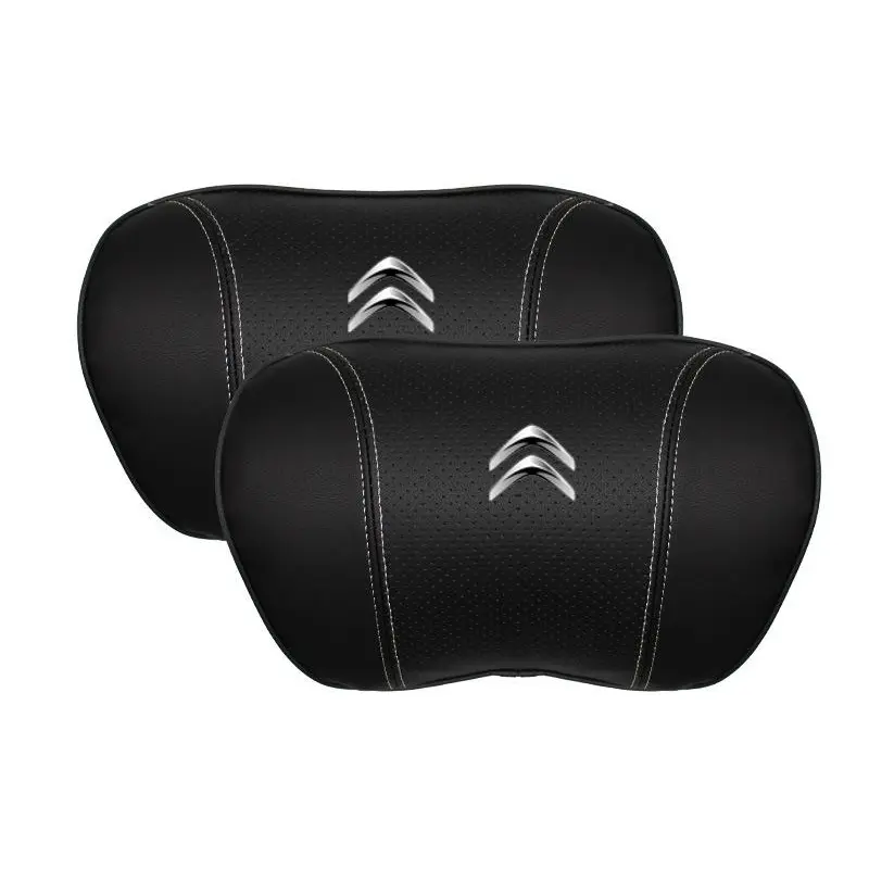 Suitable For Citroen Car Nappa Memory Foam Seat Headrest Lumbar Pillow Black