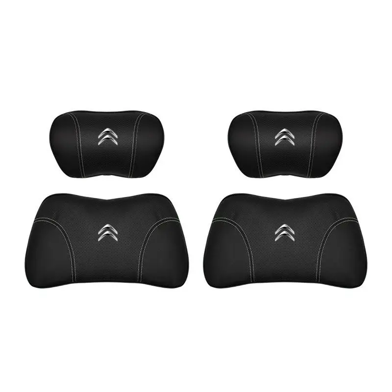 Suitable For Citroen Car Nappa Memory Foam Seat Headrest Lumbar Pillow Black