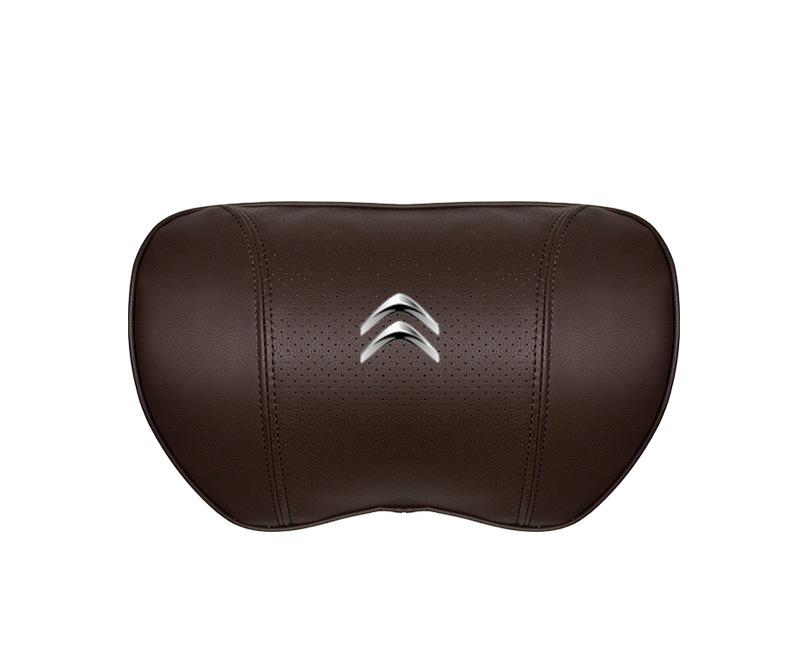 Suitable For Citroen Car Nappa Memory Foam Seat Headrest Lumbar Pillow Brown