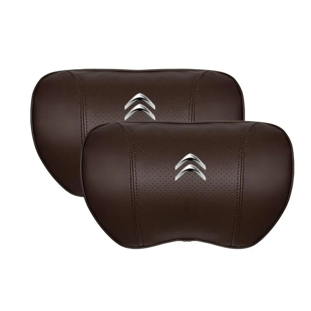 Suitable For Citroen Car Nappa Memory Foam Seat Headrest Lumbar Pillow Brown