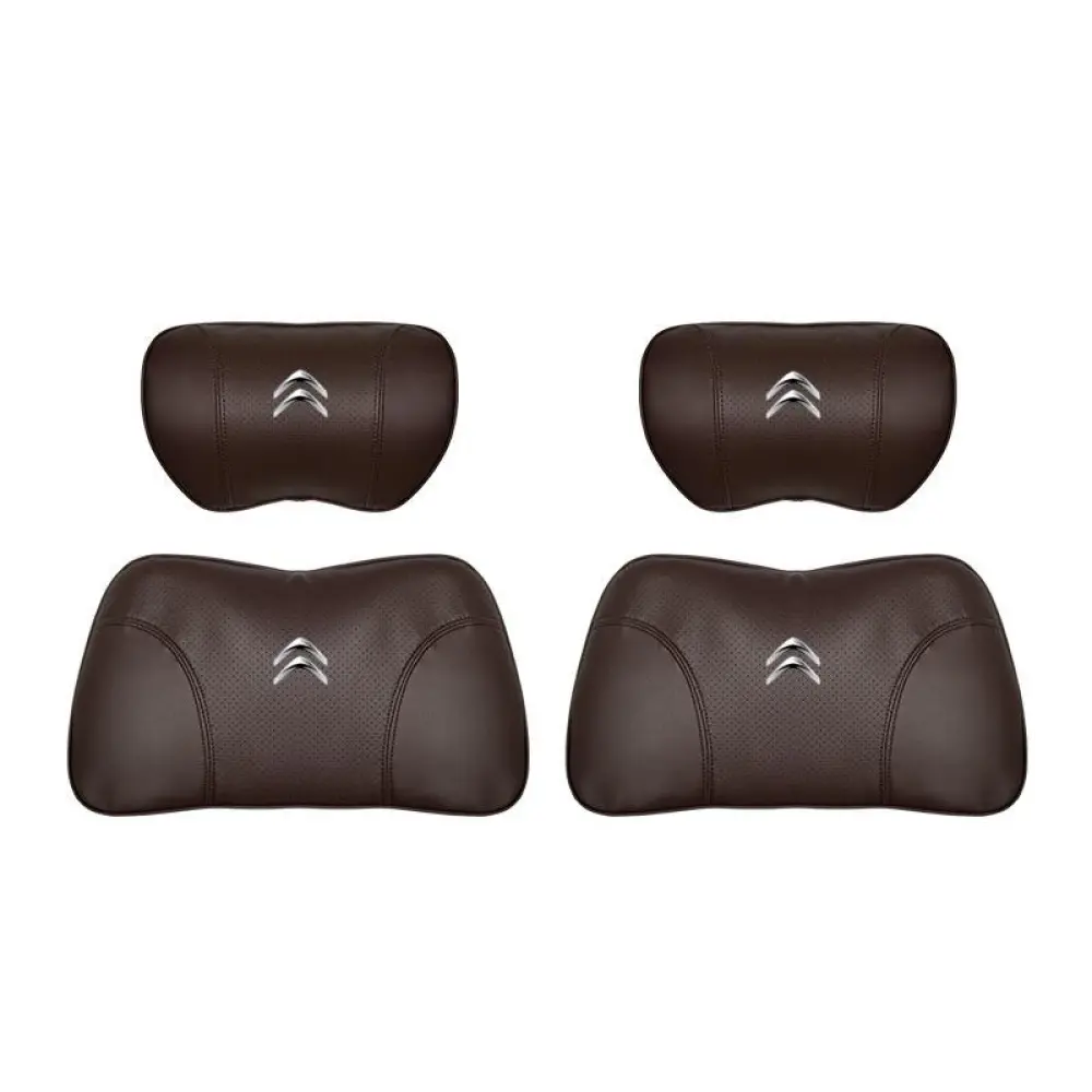Suitable For Citroen Car Nappa Memory Foam Seat Headrest Lumbar Pillow Brown