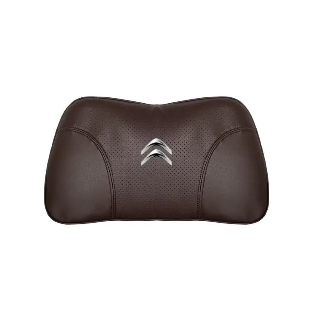 Suitable For Citroen Car Nappa Memory Foam Seat Headrest Lumbar Pillow Brown