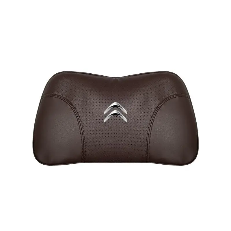Suitable For Citroen Car Nappa Memory Foam Seat Headrest Lumbar Pillow Brown