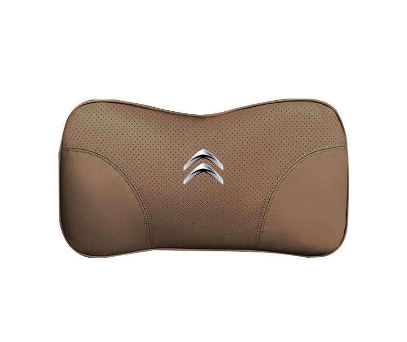 Suitable For Citroen Car Nappa Memory Foam Seat Headrest Lumbar Pillow Coffee Color