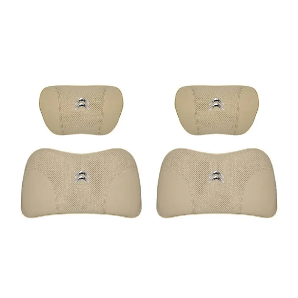 Suitable For Citroen Car Nappa Memory Foam Seat Headrest Lumbar Pillow Off-White