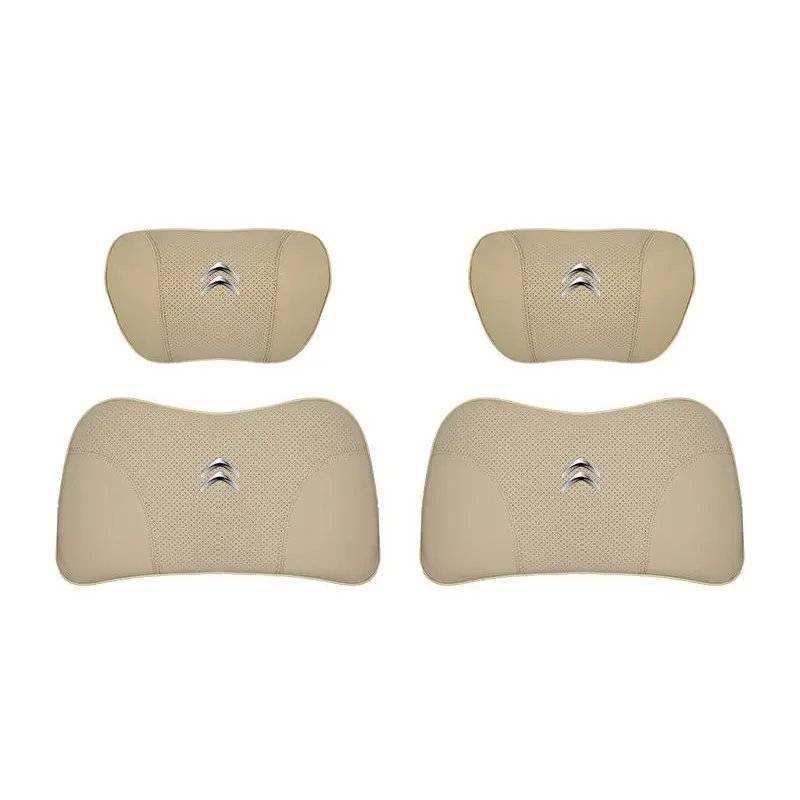 Suitable For Citroen Car Nappa Memory Foam Seat Headrest Lumbar Pillow Off-White