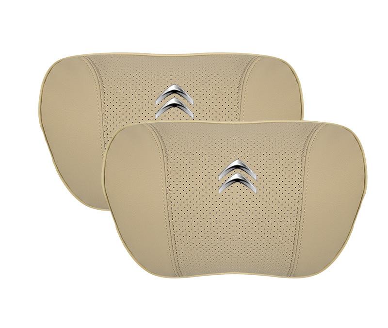 Suitable For Citroen Car Nappa Memory Foam Seat Headrest Lumbar Pillow Off-White