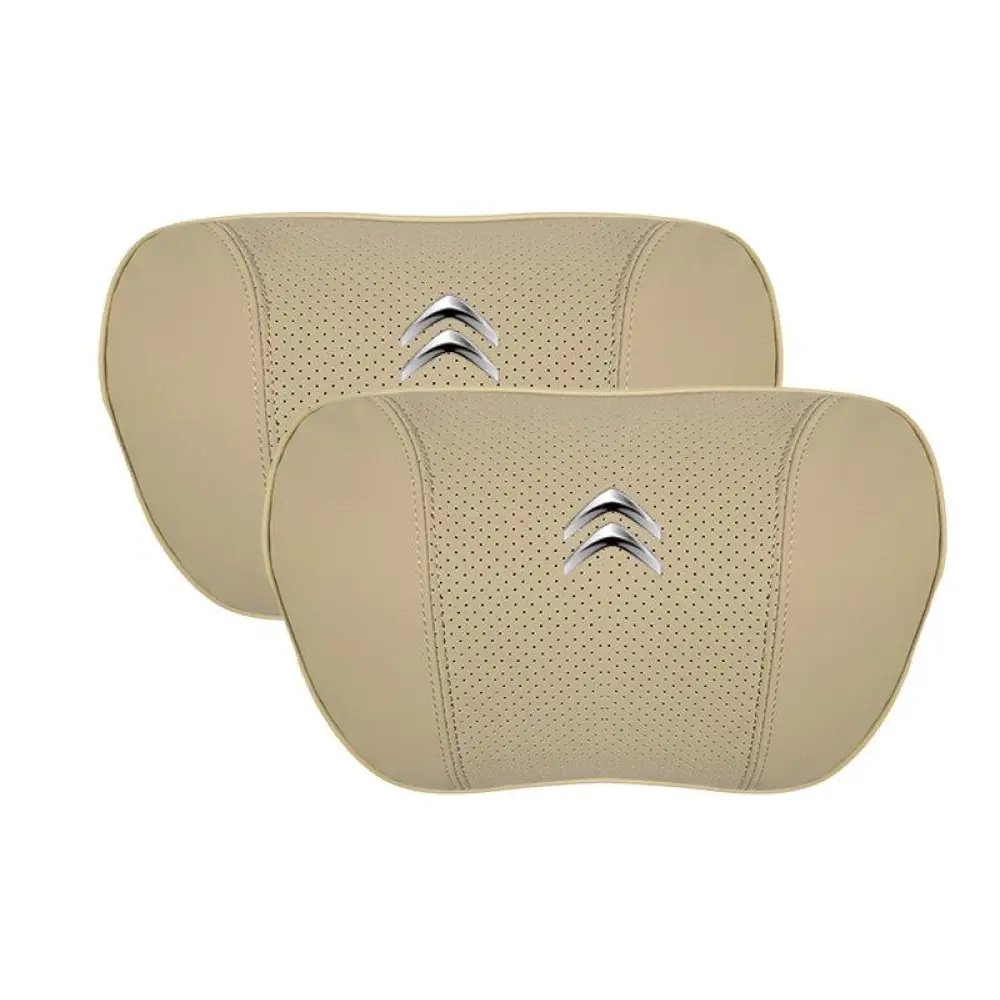 Suitable For Citroen Car Nappa Memory Foam Seat Headrest Lumbar Pillow Off-White
