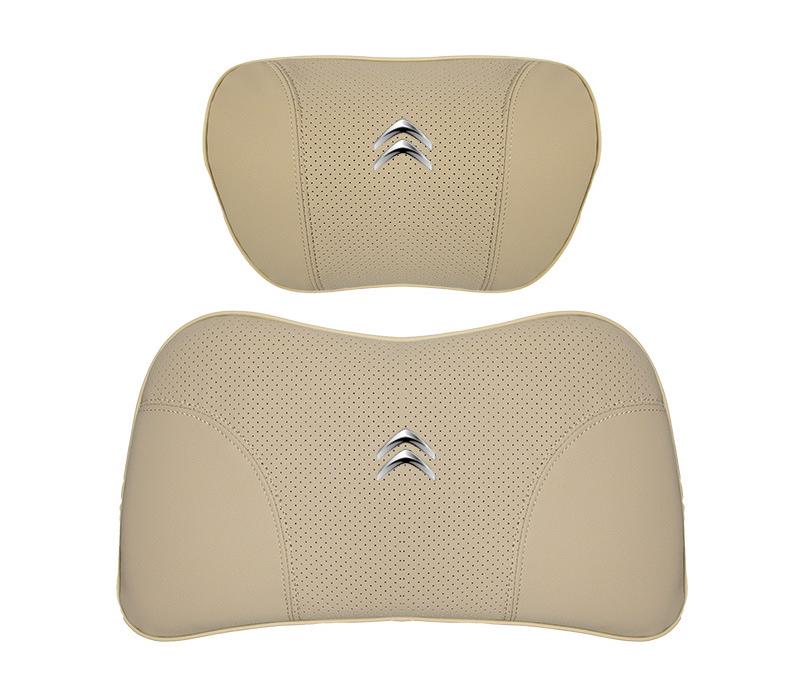 Suitable For Citroen Car Nappa Memory Foam Seat Headrest Lumbar Pillow Off-White