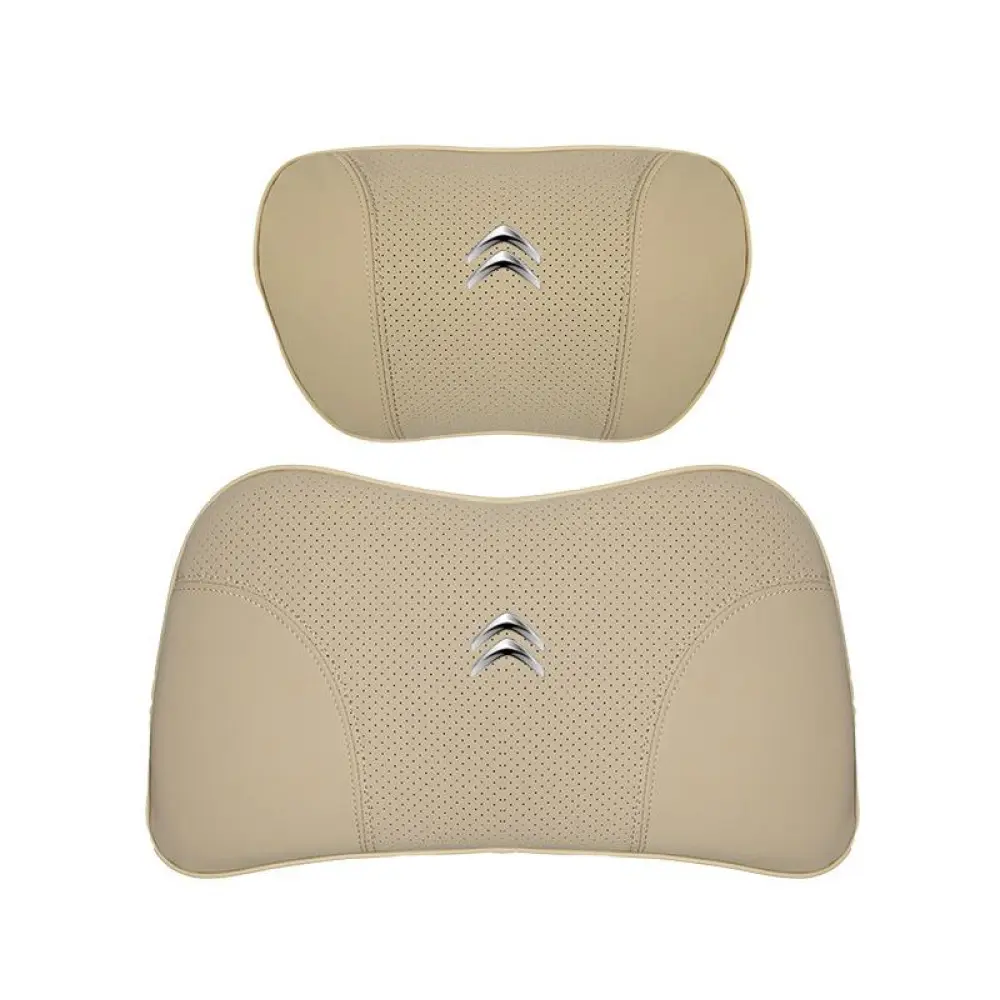 Suitable For Citroen Car Nappa Memory Foam Seat Headrest Lumbar Pillow Off-White