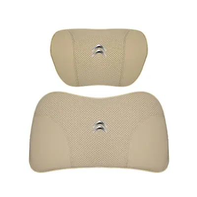 Suitable For Citroen Car Nappa Memory Foam Seat Headrest Lumbar Pillow Off-White 01