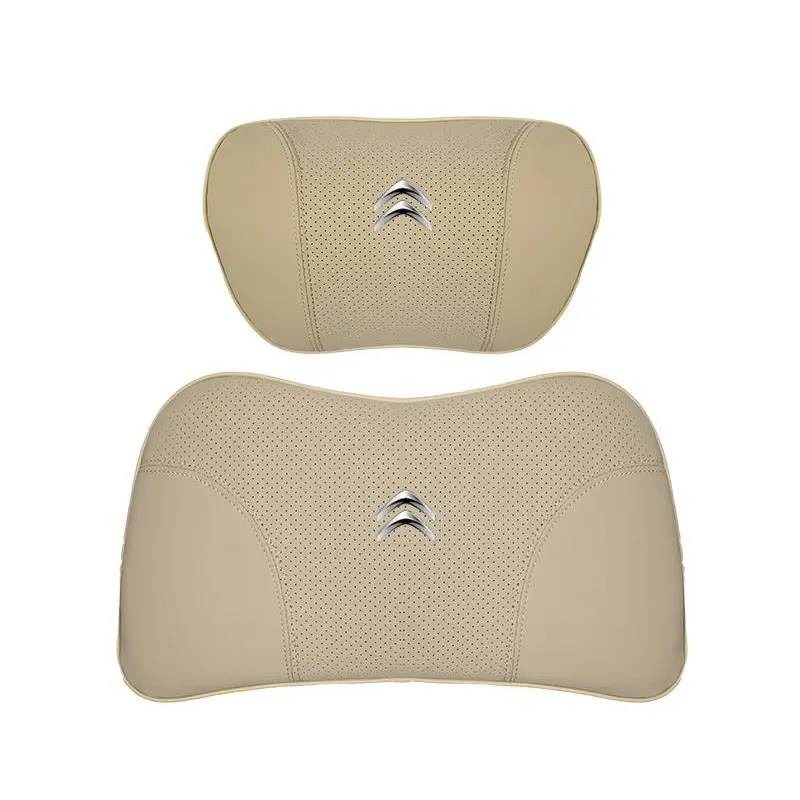 Suitable For Citroen Car Nappa Memory Foam Seat Headrest Lumbar Pillow Off-White