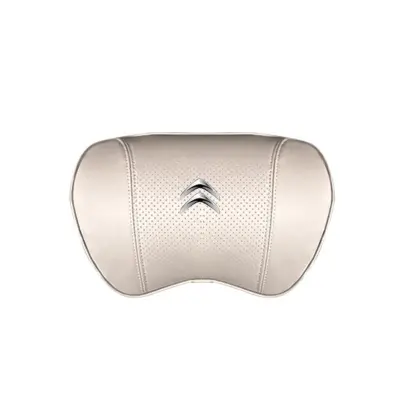 Suitable For Citroen Car Nappa Memory Foam Seat Headrest Lumbar Pillow White 02