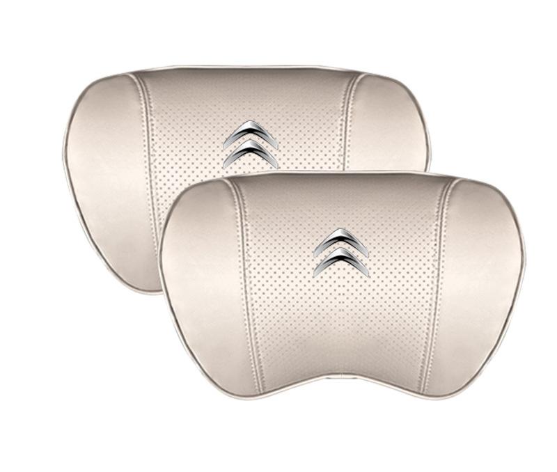 Suitable For Citroen Car Nappa Memory Foam Seat Headrest Lumbar Pillow White