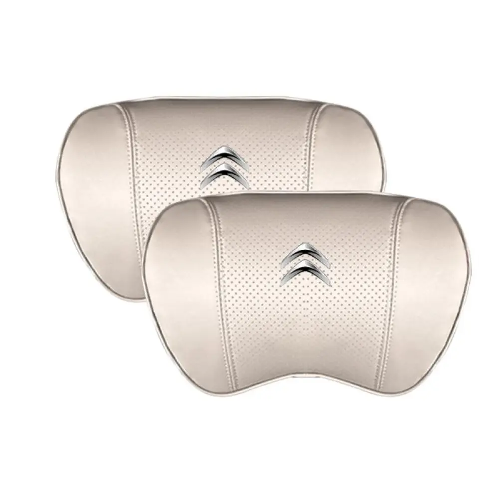 Suitable For Citroen Car Nappa Memory Foam Seat Headrest Lumbar Pillow White