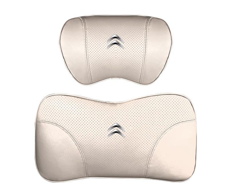 Suitable For Citroen Car Nappa Memory Foam Seat Headrest Lumbar Pillow White