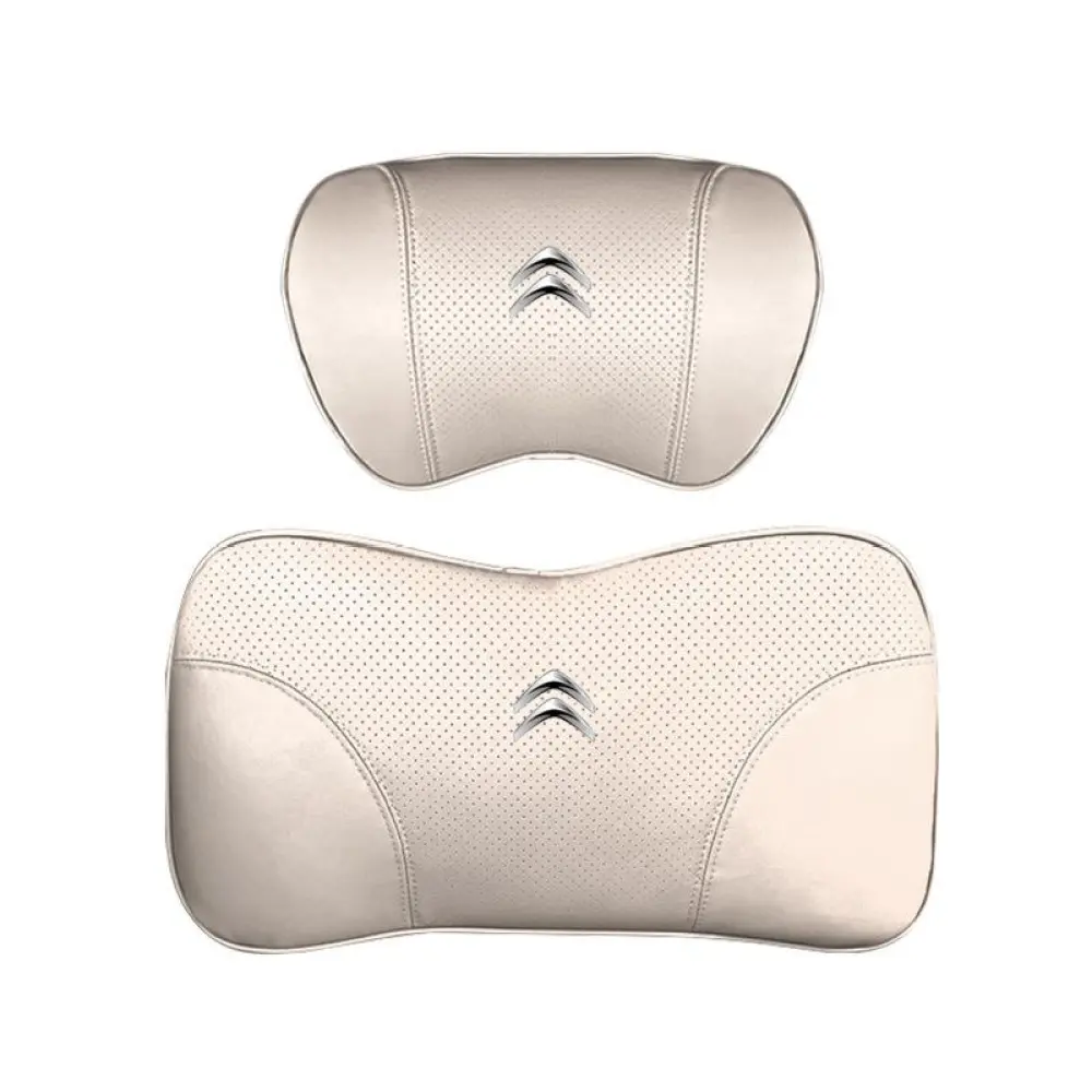 Suitable For Citroen Car Nappa Memory Foam Seat Headrest Lumbar Pillow White