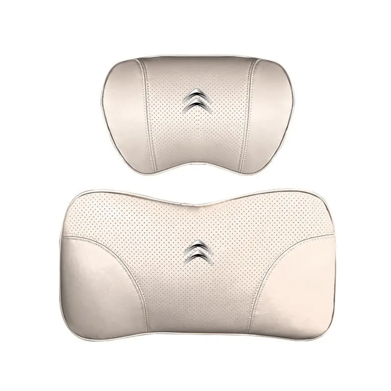 Suitable For Citroen Car Nappa Memory Foam Seat Headrest Lumbar Pillow White