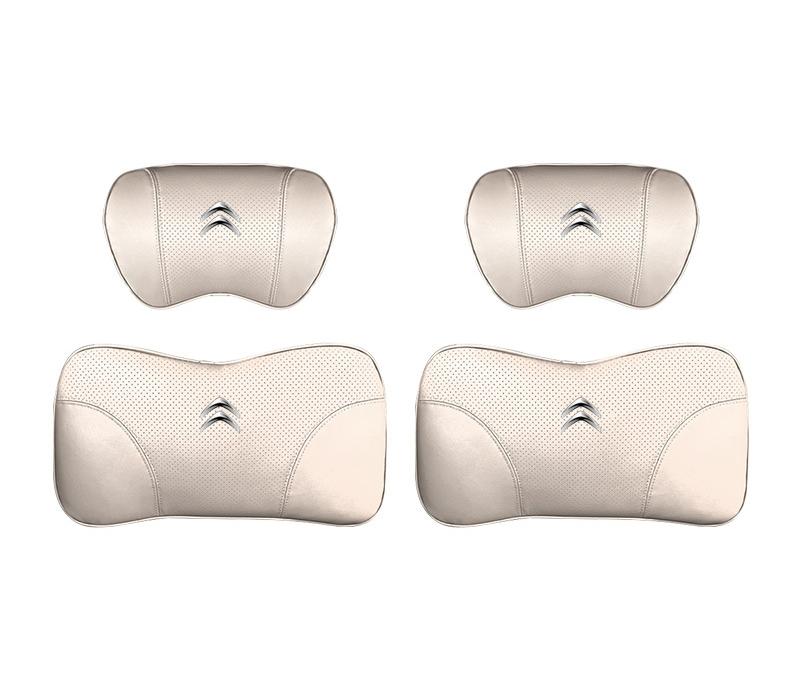 Suitable For Citroen Car Nappa Memory Foam Seat Headrest Lumbar Pillow White
