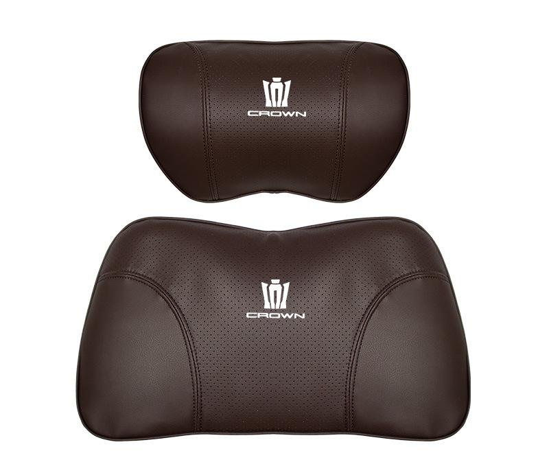 Suitable For Crown Kluger Car Seat Headrest Lumbar Pillow Brown