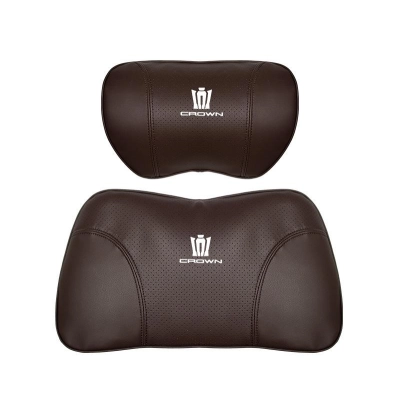Suitable For Crown Kluger Car Seat Headrest Lumbar Pillow Brown 01