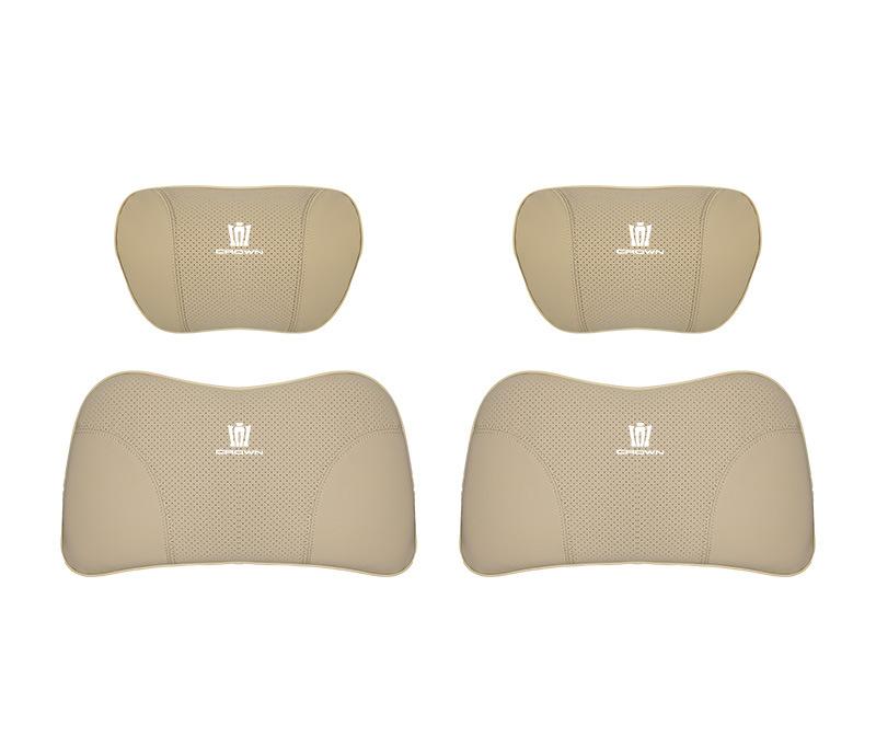 Suitable For Crown Kluger Car Seat Headrest Lumbar Pillow Off-White