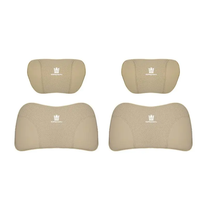 Suitable For Crown Kluger Car Seat Headrest Lumbar Pillow Off-White