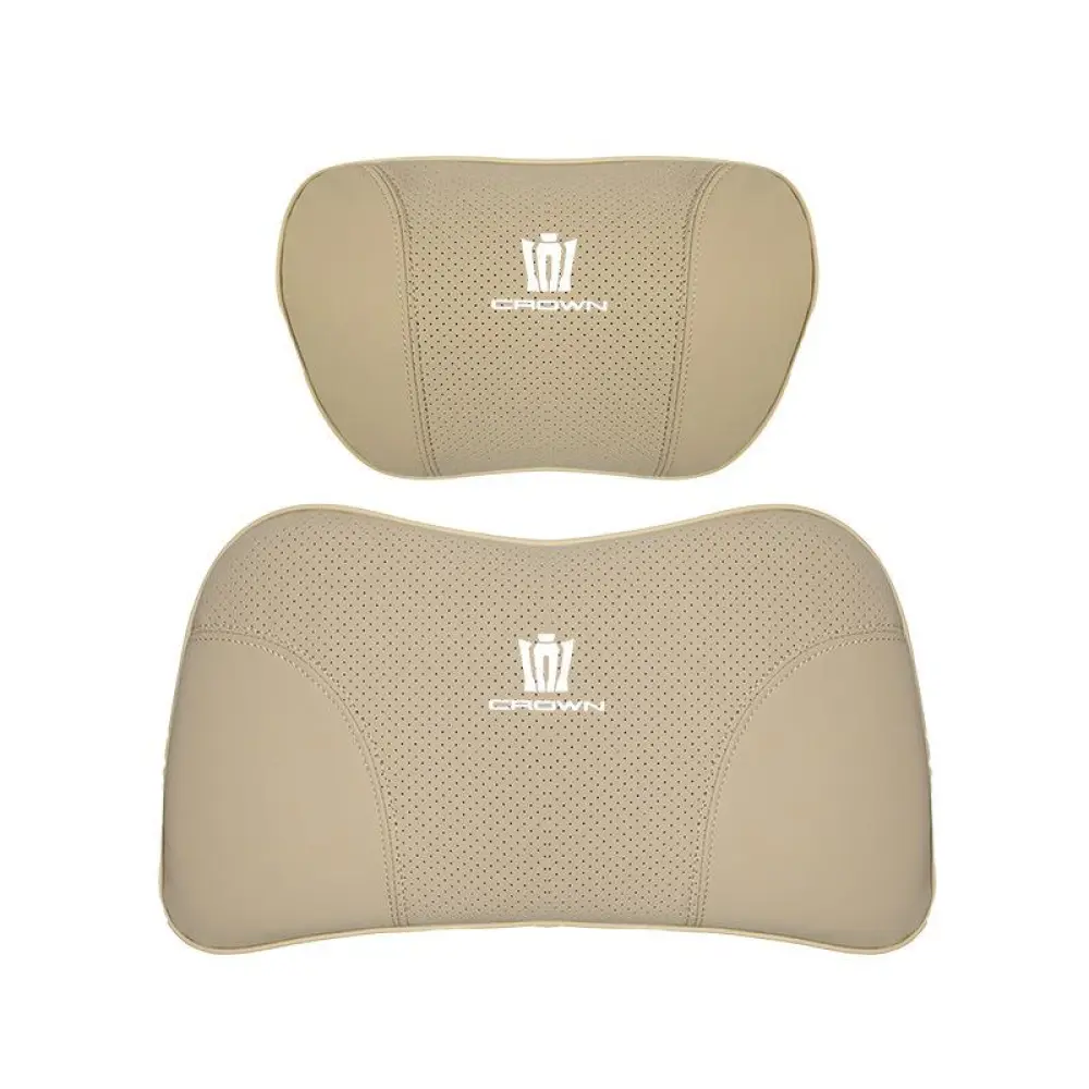 Suitable For Crown Kluger Car Seat Headrest Lumbar Pillow Off-White
