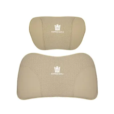 Suitable For Crown Kluger Car Seat Headrest Lumbar Pillow Off-White 01