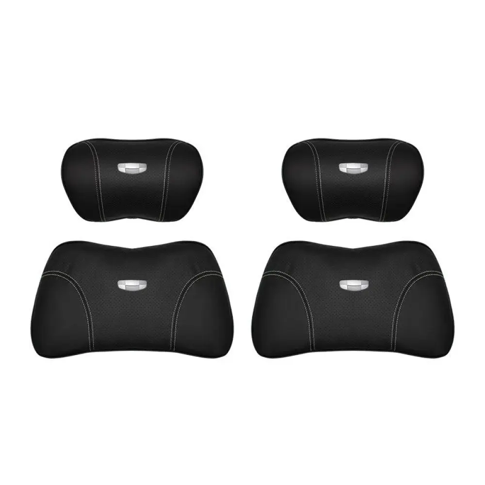Suitable For Geometry Car Seat Headrest Lumbar Pillow Black