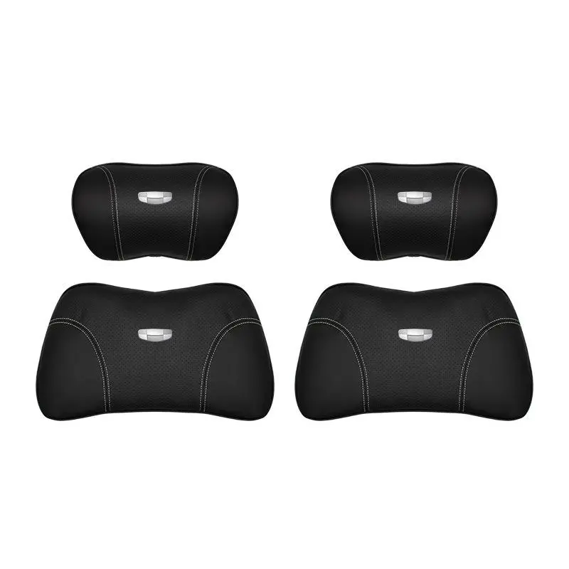 Suitable For Geometry Car Seat Headrest Lumbar Pillow Black