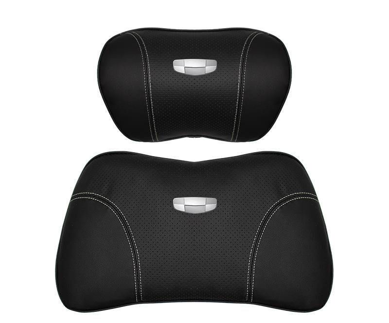 Suitable For Geometry Car Seat Headrest Lumbar Pillow Black