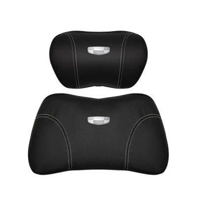 Suitable For Geometry Car Seat Headrest Lumbar Pillow Black 01