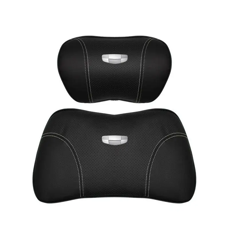 Suitable For Geometry Car Seat Headrest Lumbar Pillow Black