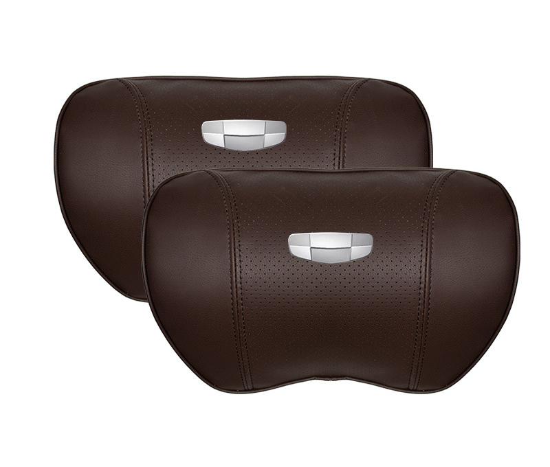 Suitable For Geometry Car Seat Headrest Lumbar Pillow Brown