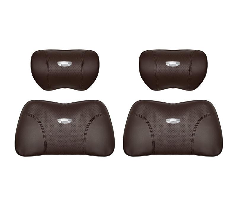 Suitable For Geometry Car Seat Headrest Lumbar Pillow Brown