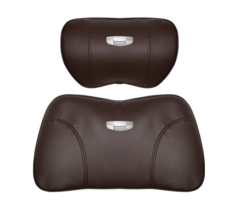 Suitable For Geometry Car Seat Headrest Lumbar Pillow Brown