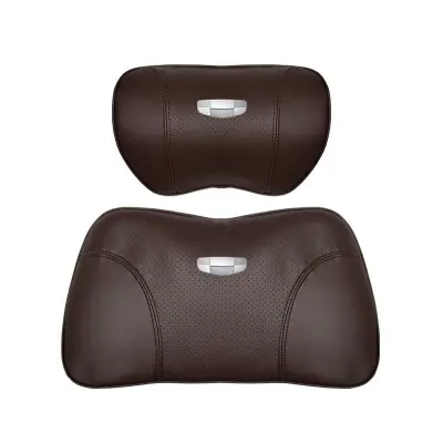 Suitable For Geometry Car Seat Headrest Lumbar Pillow Brown 01