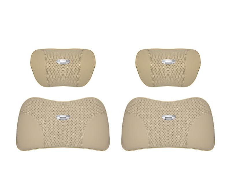 Suitable For Geometry Car Seat Headrest Lumbar Pillow Off-White