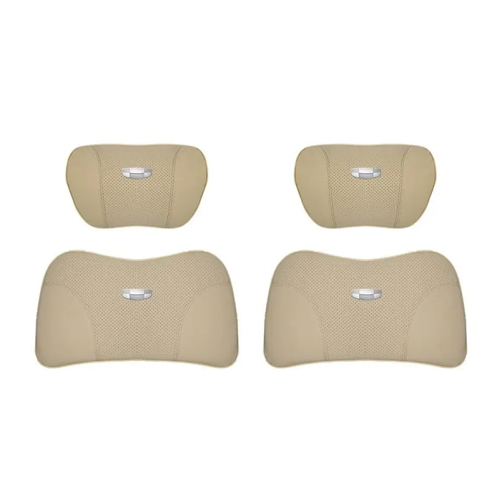 Suitable For Geometry Car Seat Headrest Lumbar Pillow Off-White